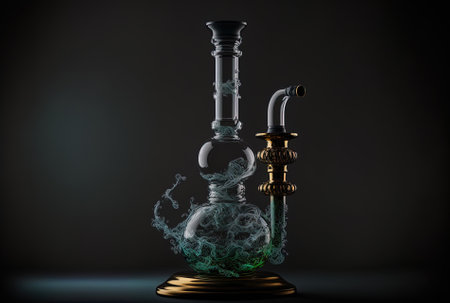 Isolated Bong against a dark backdropの素材