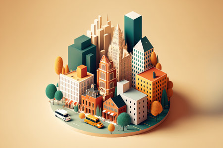 components for an image of a city that symbolize officesの素材