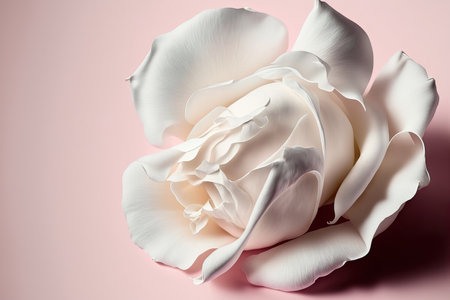White rose petals isolated in pinkの素材