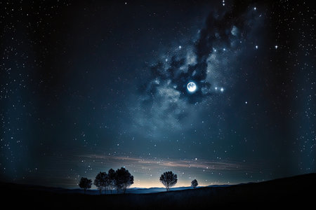 nighttime sky with starsの素材