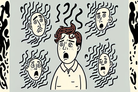 worried individuals. Illustrations with a hand drawn design aestheticの素材