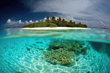 the Maldives, with its tropical island and rich marine life. Thoddoo islandの素材