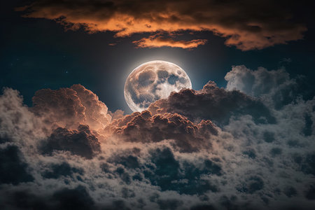 the moon as seen in the skyの素材