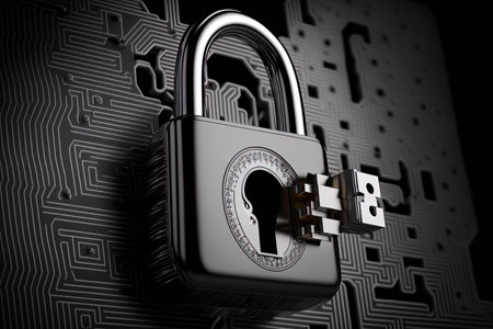padlock background security and safety conceptの素材