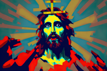 Jesus Christ as a cartoon characterの素材