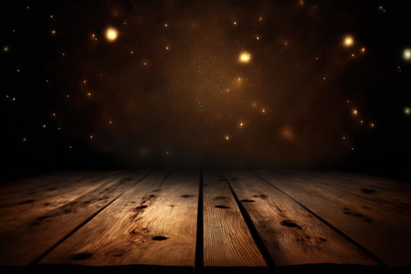background of stars and a wooden tableの素材