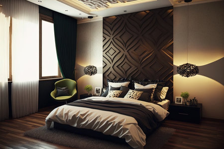 Interior design for luxurious and cozy bedrooms in homes and hotelsの素材