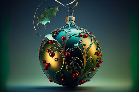 mistletoe topped Christmas ornamentの素材