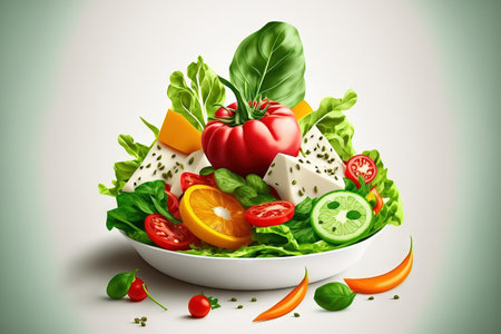 Fresh vegetable salad, nutritious mealsの素材