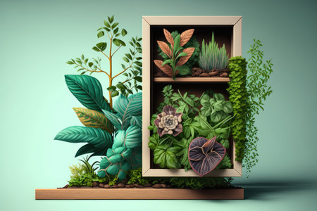 Vertical gardening illustrationの素材