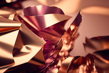 background made of abstract rose gold metal foilの素材