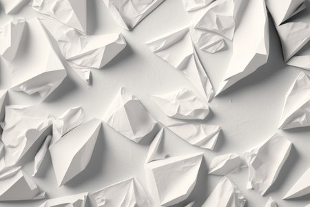 Recycled crumpled white paper texture backgroundの素材