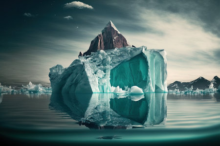 Water surface sea landscape aquatic wildness iceberg glacierの素材