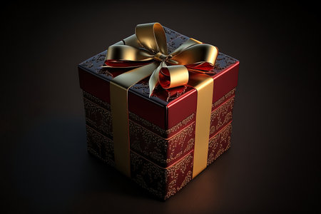 Gift for Christmas, isolated on a dark backdrop. gift crateの素材