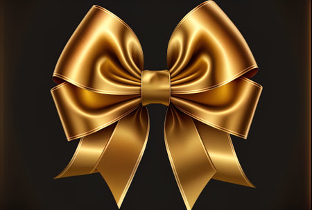 Golden bow and ribbon for giftsの素材