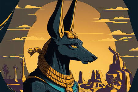 Depiction of the Egyptian god Anubisの素材