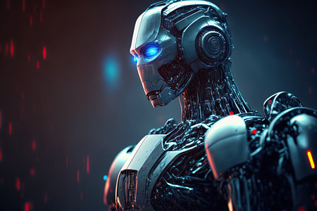 Intelligent artificial intelligence robot in the future conceptの素材