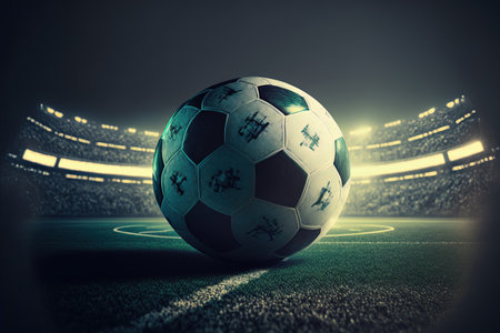 soccer ball in the stadiumの素材