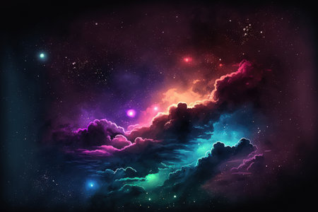 Stars in the night sky, nebula and galaxyの素材