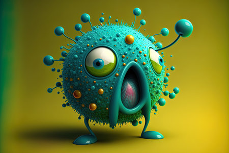 Illustration of a fun germの素材