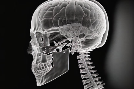 medical image of the skull showing the rearの素材