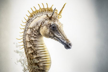 Hippocampus fuscus, a seahorse depicted from Cyprus in the Mediterranean Seaの素材