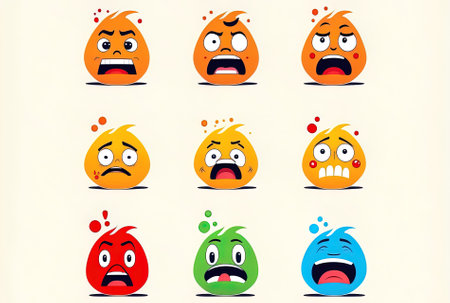 emotions and feelings on a white backdrop. isolated instanceの素材