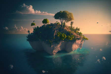 a little island in the oceanの素材