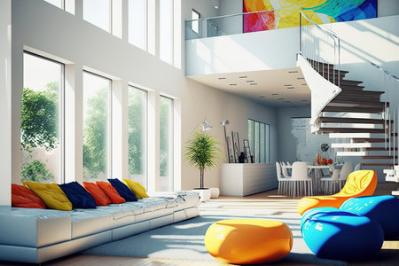 bright, modern interiorの素材