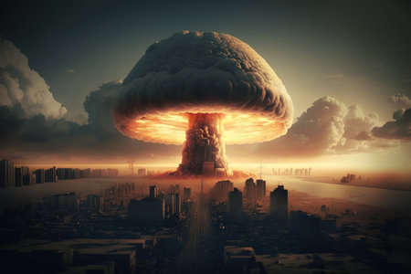 nuclear explosion in cityの素材