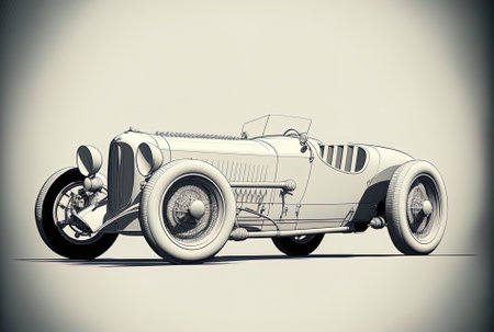 of a standard racing automobile, shown in sketch formの素材