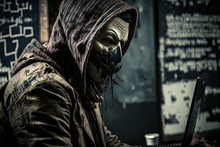 Foto de picture of a hacker wearing a mask - Imagen libre de derechos