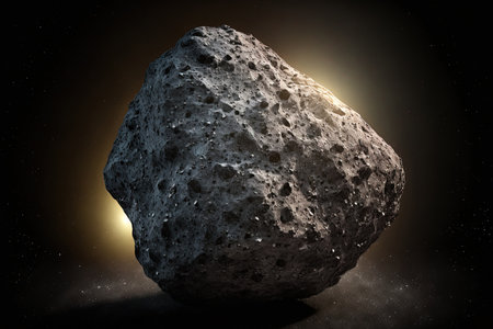 stone space rock or meteor from the asteroid beltの素材