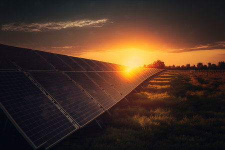 Solar Panels in a Dim Environmentの素材