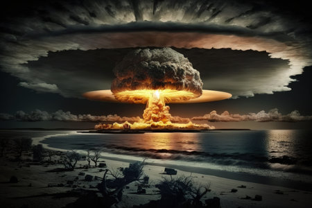 nuclear war, the detonation of an atomic bombの素材