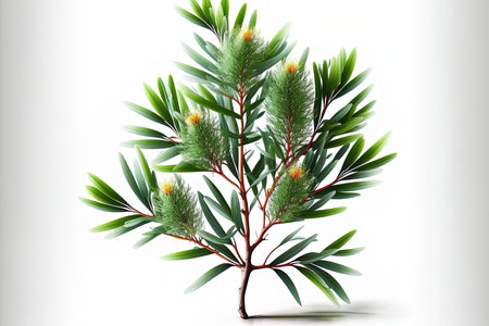 Tea Tree Isolated on White Background, Melaleucaの素材
