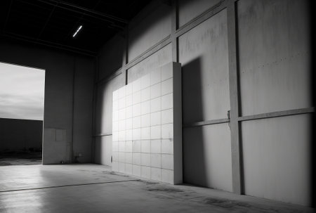 concrete wall in a manufacturing facilityの素材