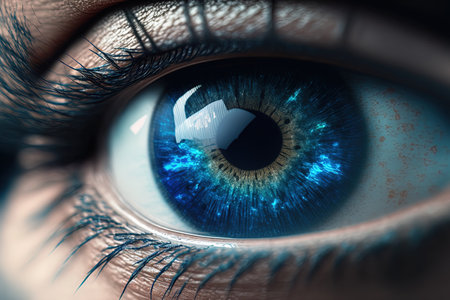 extreme close up of blue eyesの素材