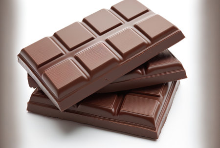 Isolated chocolate bars on a white backgroundの素材