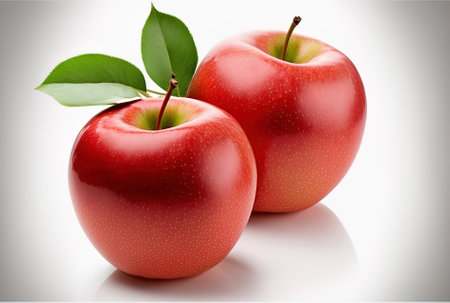 red apples on a white backdropの素材