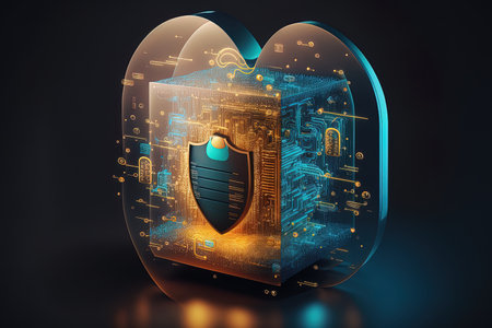 data protection and cyber security idea of business technology privacyの素材
