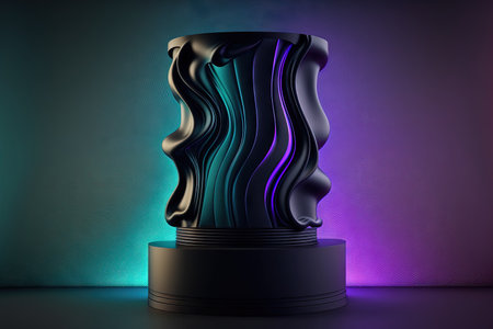 Futuristic pedestal with an abstract background for product presentationの素材