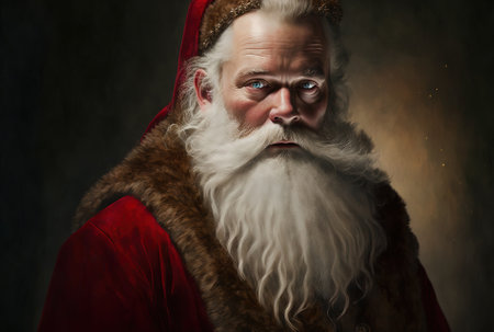 Man in Santa Claus outfit in a portraitの素材