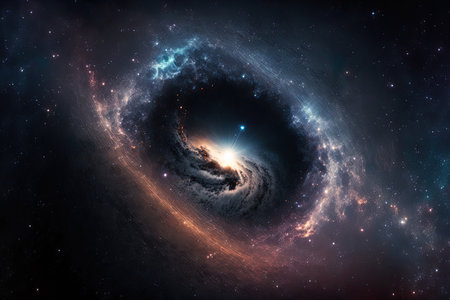 a view of a galaxy in the universe with stars and space dustの素材