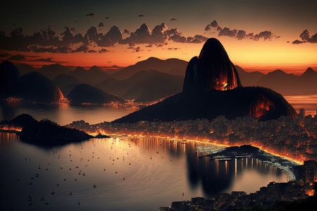 Rio de Janeiro of Brazil at Duskの素材