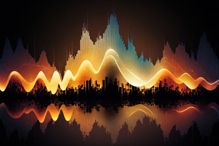 backdrop with a loud sound waveの素材