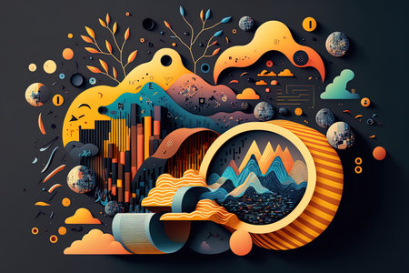 idea data finding using graphical icons that are abstractの素材