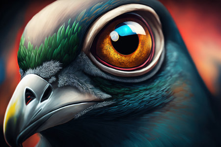 Racing pigeon eye in close upの素材