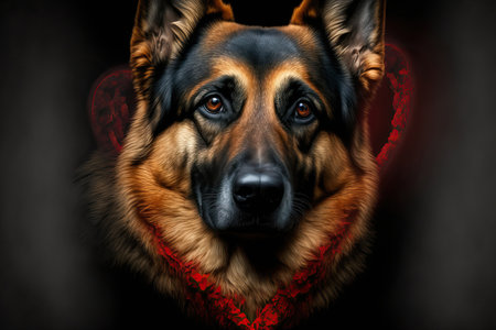 Dog with a heart of crimson.の素材