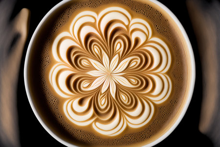 Latte art coffee, top viewの素材